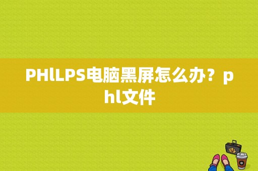 PHlLPS电脑黑屏怎么办？phl文件