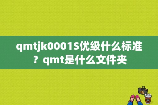 qmtjk0001S优级什么标准？qmt是什么文件夹-图1