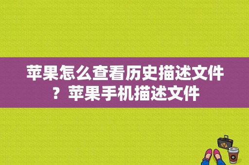 苹果怎么查看历史描述文件？苹果手机描述文件